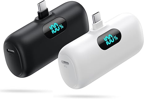 [2 Pack]Small Portable Charger for iPhone 17/16/15 Series,5000mAh 3A PD USB C Power Bank, Mini Travel Essentials Battery Pack for iPhone 17/17 Pro/16/16 Plus/16 Pro/15 Pro Max,Samsung,Android/LG etc