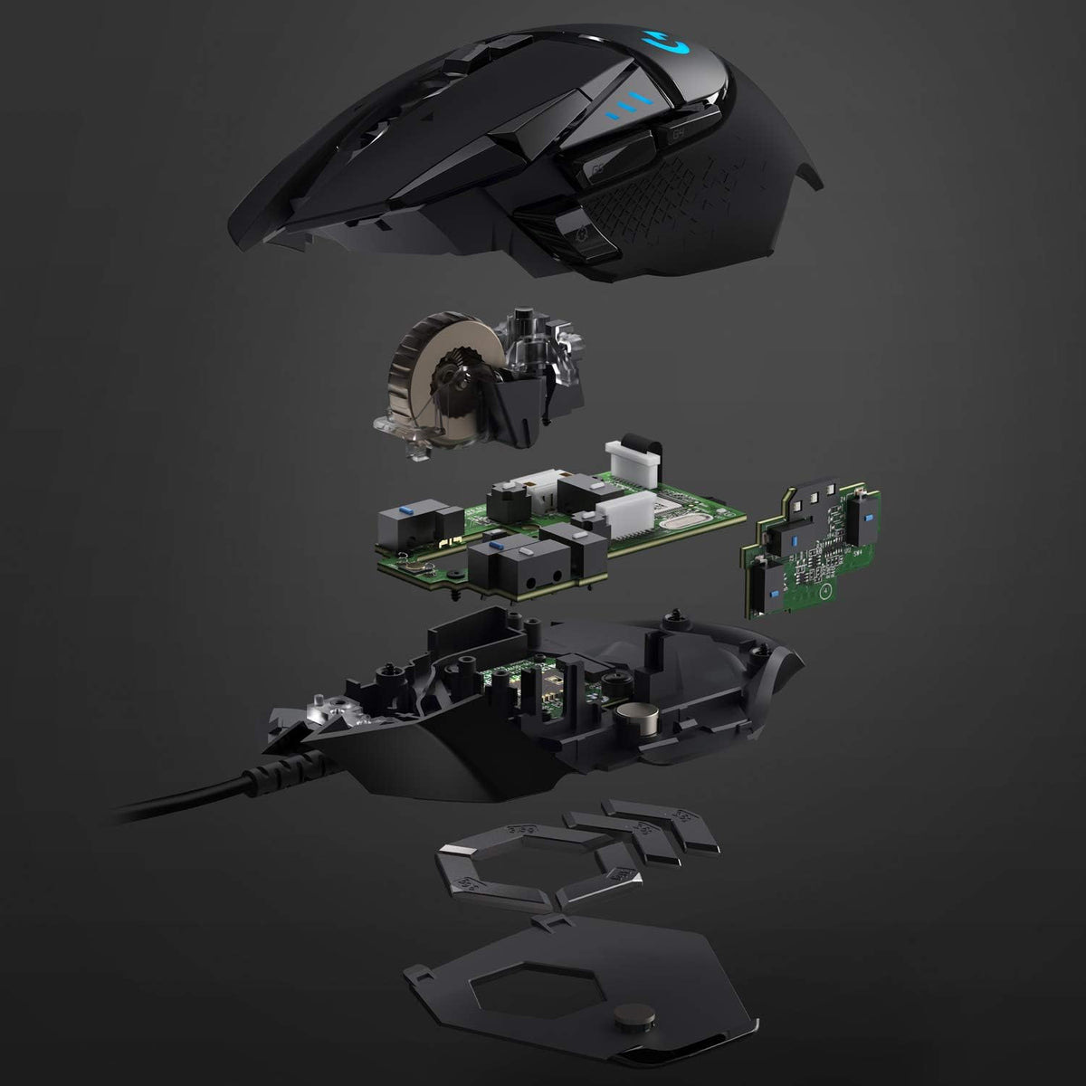 Logitech G502 Hero High Performance Wired Gaming Mouse, Hero 25K Sensor, 25,600 DPI, RGB, Adjustable Weights, 11 Buttons, On-Board Memory, PC/Mac