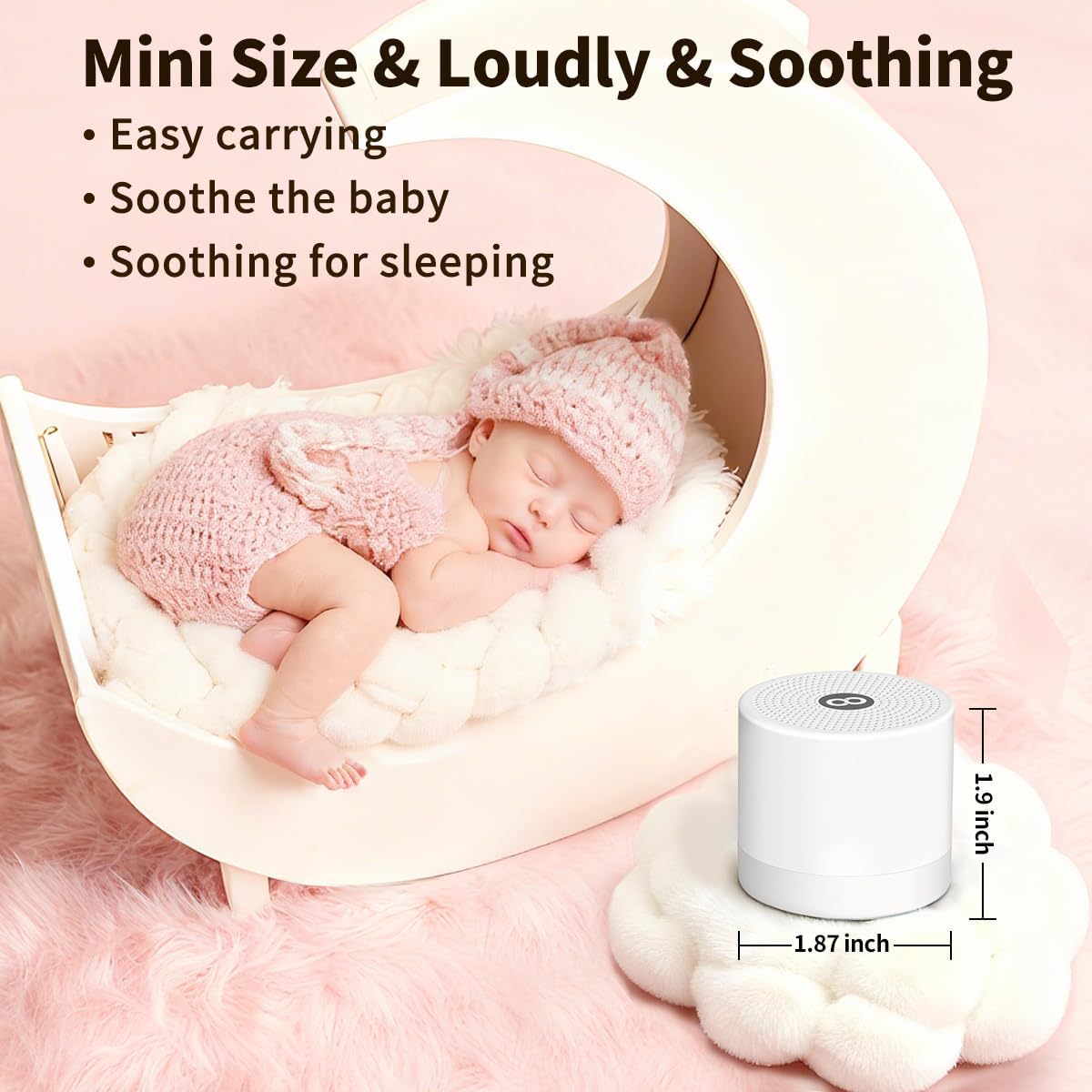 Sound Machine Mini White Noise Machine with 30 Soothing Sounds 4 Timers Memory Function for Newborn Baby Kids Adults Portable Rechargeable Sleep Brown Noise Machine for Travel Camping Home Office
