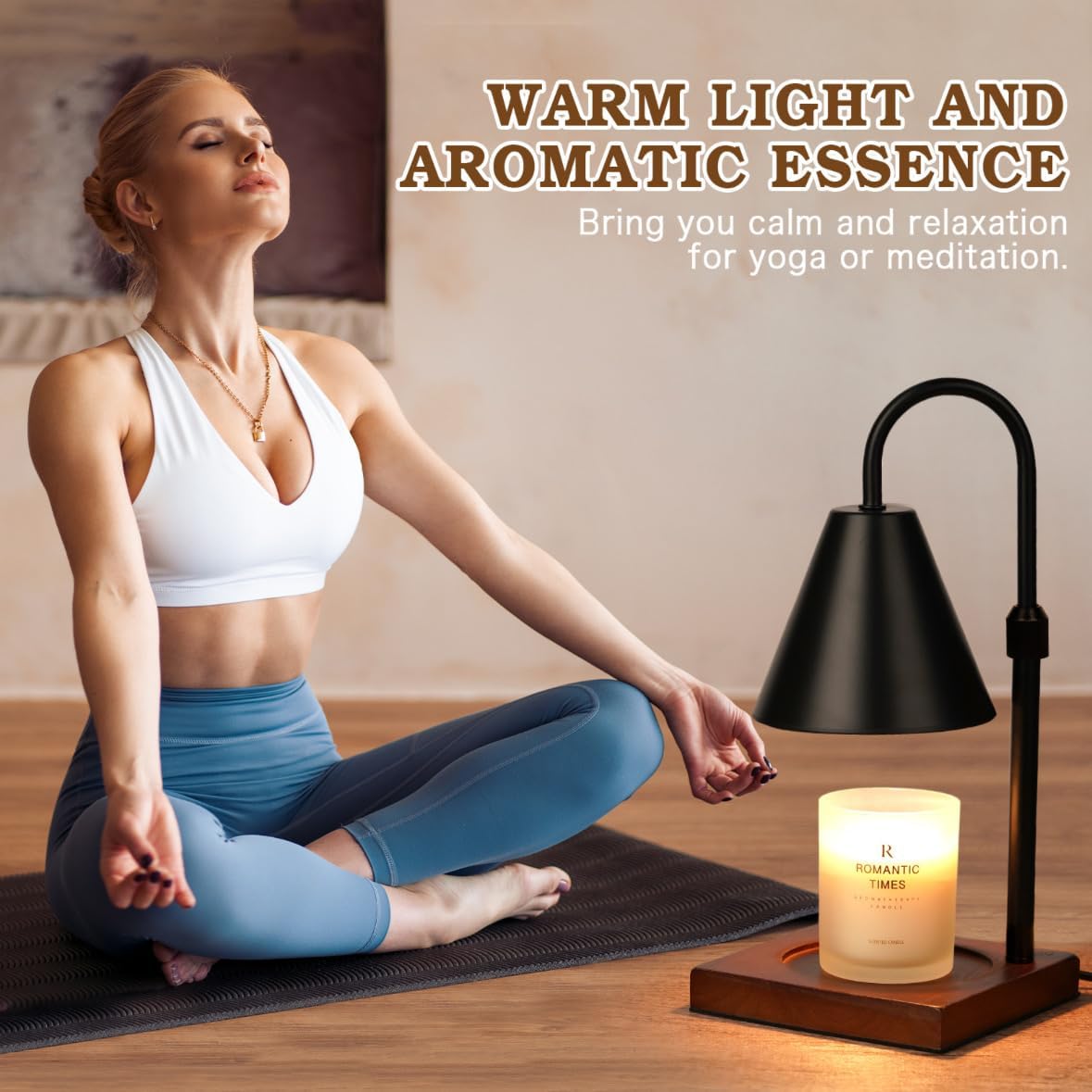 Modern Candle Warmer Lamp with Timer, Dimmable Candle Lamp Warmer, Men Women Birthday Gifts, Black Candle Warmer, Adjustable Candle Light Warmer, Cozy Living Room Bedroom Home Decor