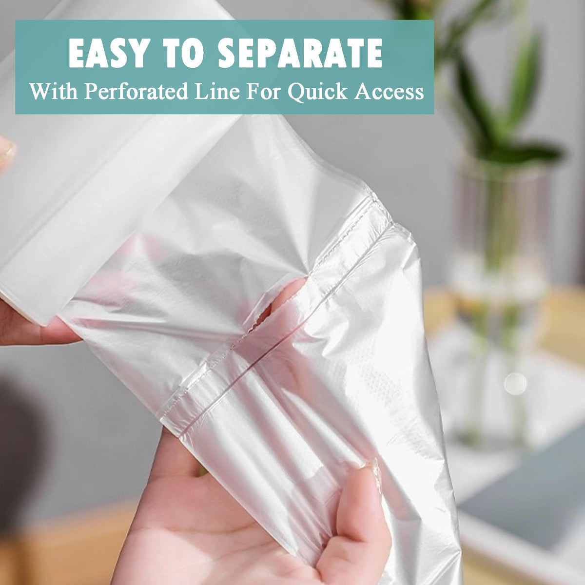 Small Trash Bags 4 Gallon - 105 Count 4 Gallon Trash Bag, Unscented Small Garbage Bags Bathroom Trash Bags, White 4 Gal Small Trash Can Liners