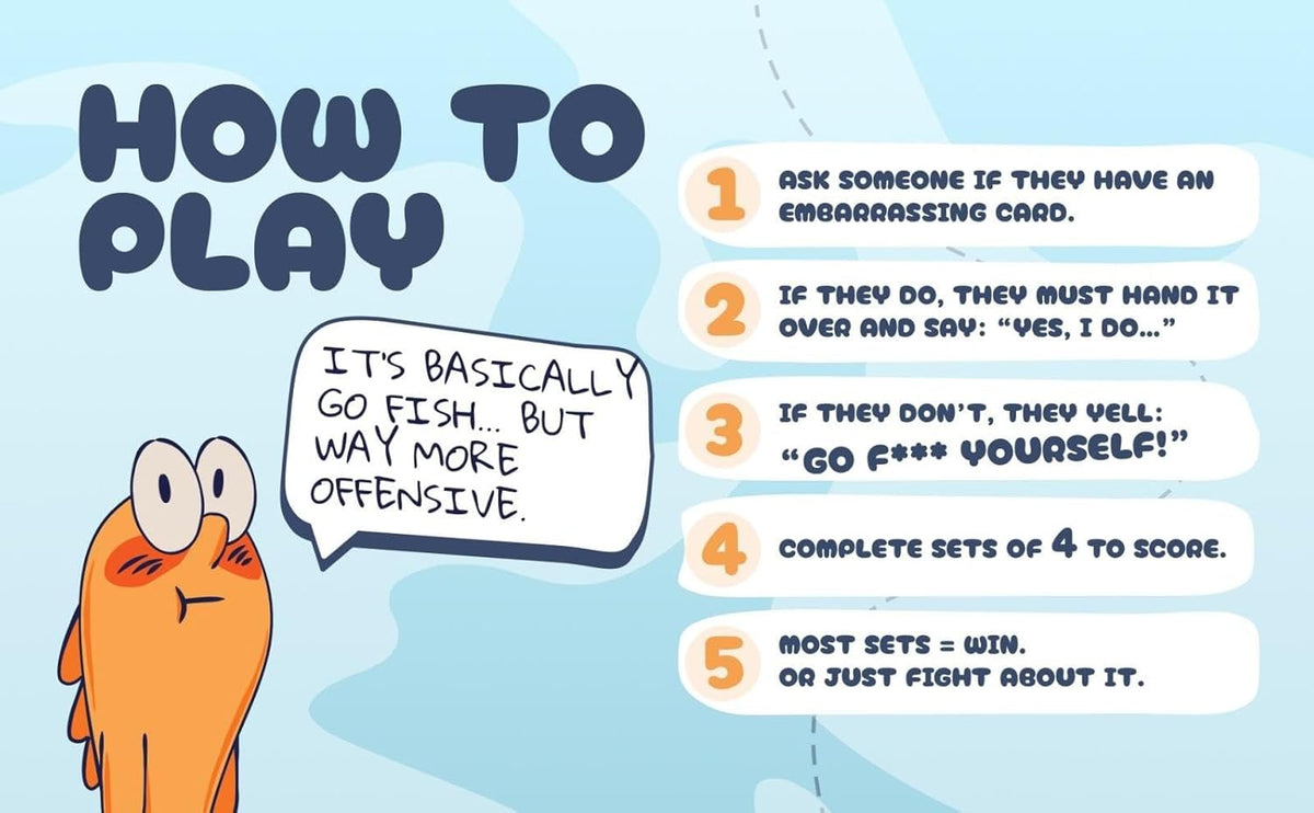 Go F Yourself! – The Grown Up Go Fish Card Game You've Always Wanted | Hilarious Party Game for Grown Ups, 2+ Players | 52 Cards, 13 Unique Pairs