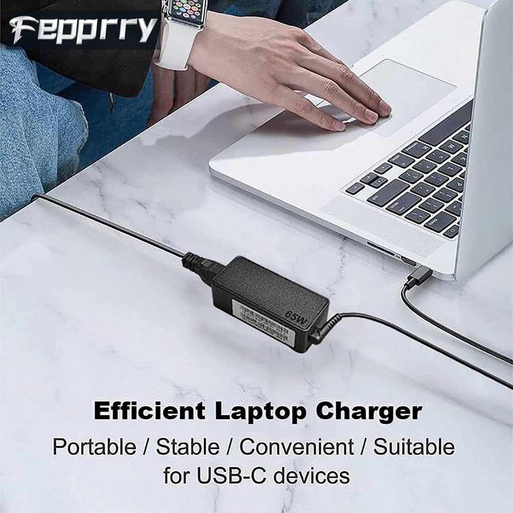 Fepprry 65W USB C Laptop Charger Compatible with Lenovo Thinkpad/Yoga/Chromebook, ADLX65YDC2A USB Type C Laptop Charger