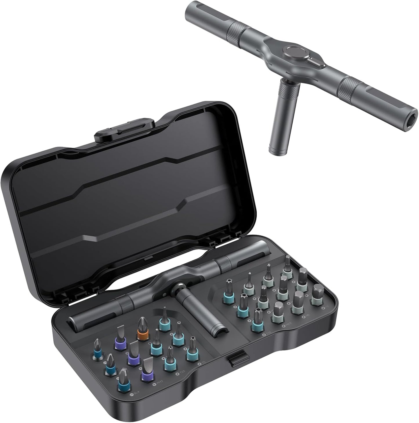 24 in 1 Magnetic Screwdriver Set, DIY Ratchet Mini Removable Self-Assembly Precision Screwdriver Tool Kit, Magnetic DIY Precision Tool Kit with Variety Head Styles for PC/Mobile/Watch/Bicycle