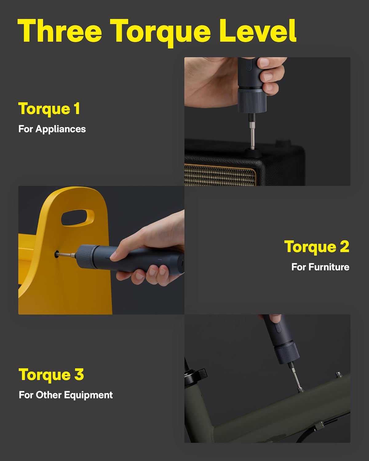 HOTO Electric Screwdriver Kit, Upgraded 1/4'' Hex 25 Bits, Magnetic Lid, Rechargeable Cordless Screwdriver, 3 Torque Settings, 1500mAh Battery, LED Light, Ideal for Assembling Furniture, Home