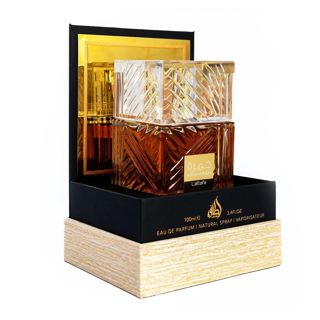 Lattafa Khamrah - Vanilla, Warm Spicy, Amber, Cinnamon - Eau de Parfum Long-Lasting Fragrance for Unisex, 3.40 Ounce / 100 ml