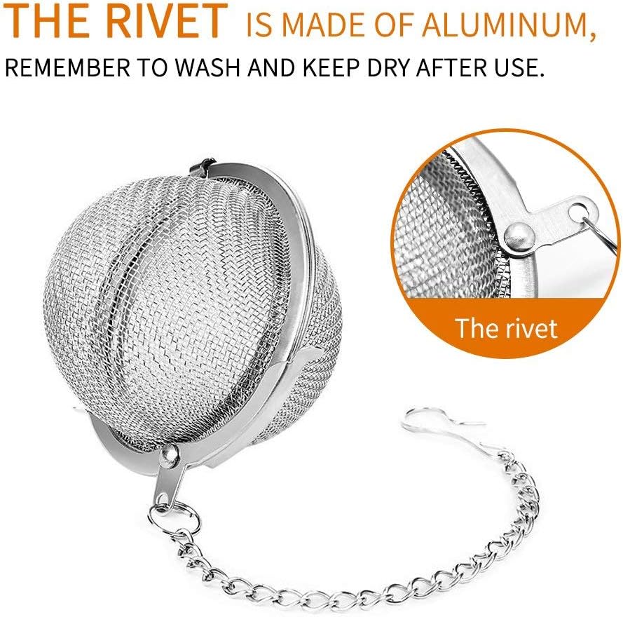 Fu Store 2pcs Stainless Steel Mesh Tea Ball 2.1 Inch Tea Strainers Teas Infuser Strainer Filters for Teas