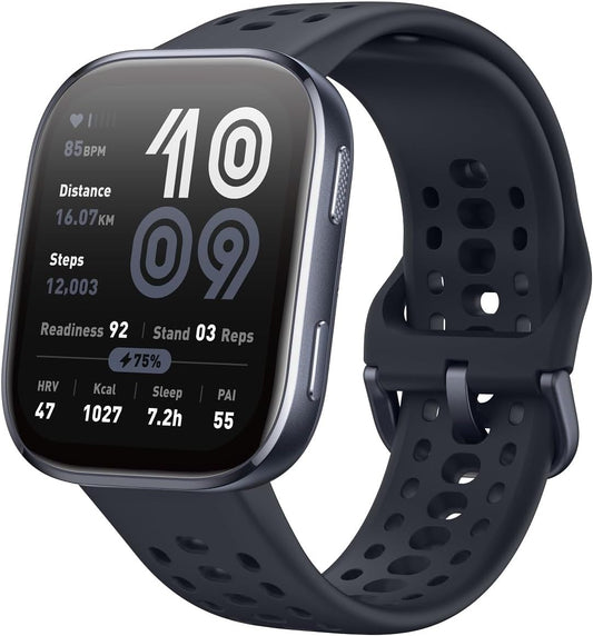 Amazfit Bip 6 Smart Watch 46mm, 14 Day Battery, 1.97" AMOLED Display, GPS & Free Maps, AI, Bluetooth Call & Text, Health, Fitness & Sleep Tracker, 140+ Workout Modes, 5 ATM Water-Resistance, Black
