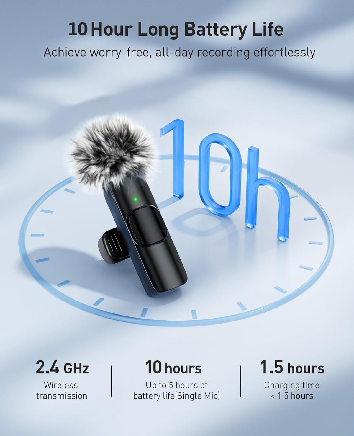MENERESAS 3-in-1 Mini Microphone for iPhone: Wireless Lavalier Microphones for iOS/Android/Camera - Noise Reduction Lapel Mic, Clip on Mic for Video Recording Vlog, YouTube, Interview