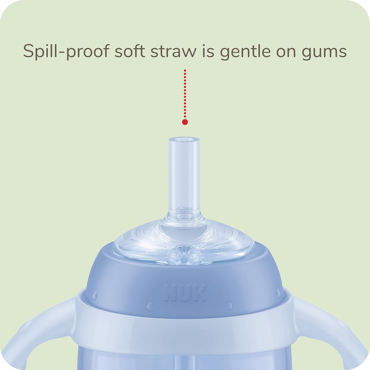 NUK Learner Straw Cup 10oz - Toddler Cup with Soft Straw for Easy Drinking Suitable for Ages 8 Months and Up