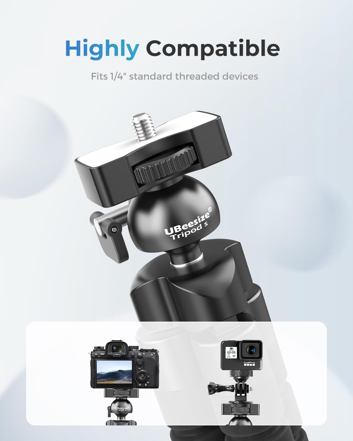 UBeesize Phone Tripod Pro S, Flexible Desk Stand with Wireless Remote, Mini Holder for Camera and GoPro