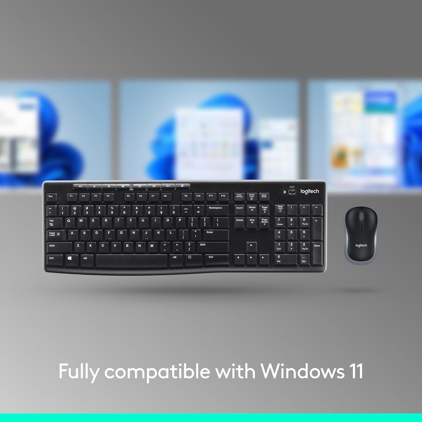 Logitech MK270 Wireless Keyboard and Mouse Combo for Windows, 2.4 GHz, 8 Multimedia Keys, PC, Laptop, Wireless Keyboard Compact Mouse Combo - Black Visit the Logitech Store
