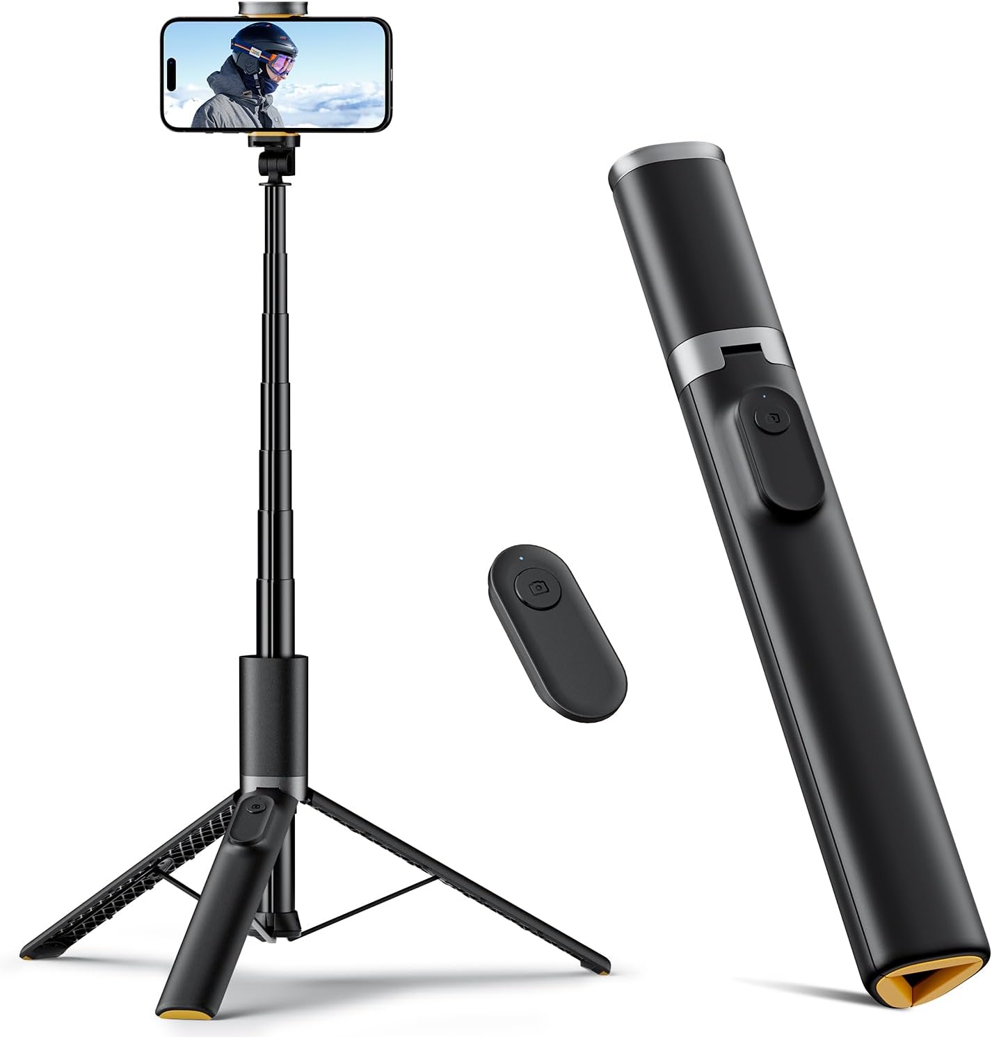 TODI 63” Selfie Stick Tripod for Phone – Extendable Stand with Wireless Remote, Compatible with iPhone & Android
