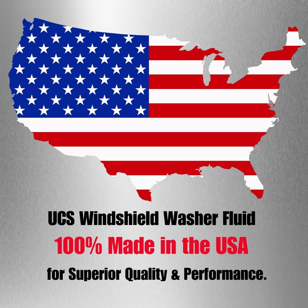 UCS 2-in-1 Windshield Washer Fluid & Bug Remover – Ready to Use, Streak-Free Formula, Removes Bugs, Dirt & Road Grime – 1 Gallon (128 fl oz)