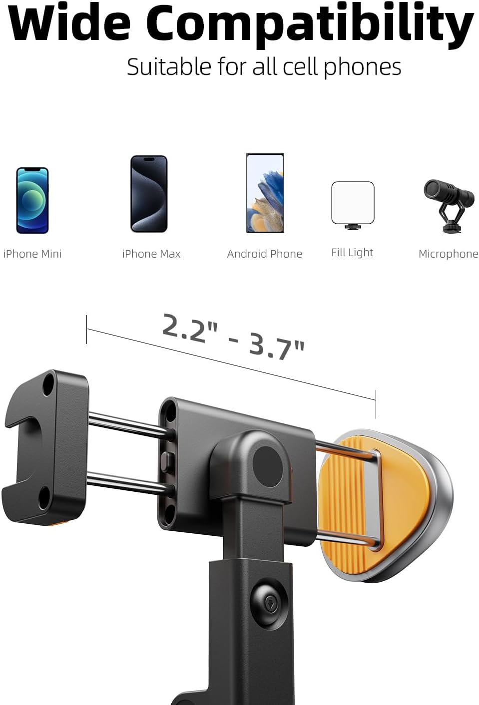 TODI 63” Selfie Stick Tripod for Phone – Extendable Stand with Wireless Remote, Compatible with iPhone & Android