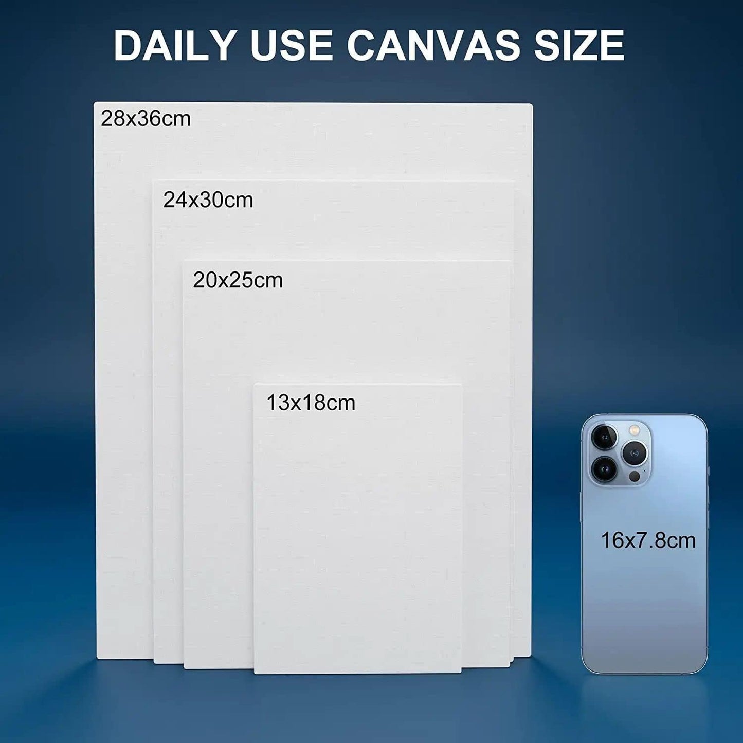 Artkey Canvases for Painting 8x10 Inch 12-Pack, 10 oz Primed 100% Cotton White Blank Canvas Boards for Painting, Art Supplies Paint Canvas Panels for Acrylic Oil Watercolor Tempera Paints