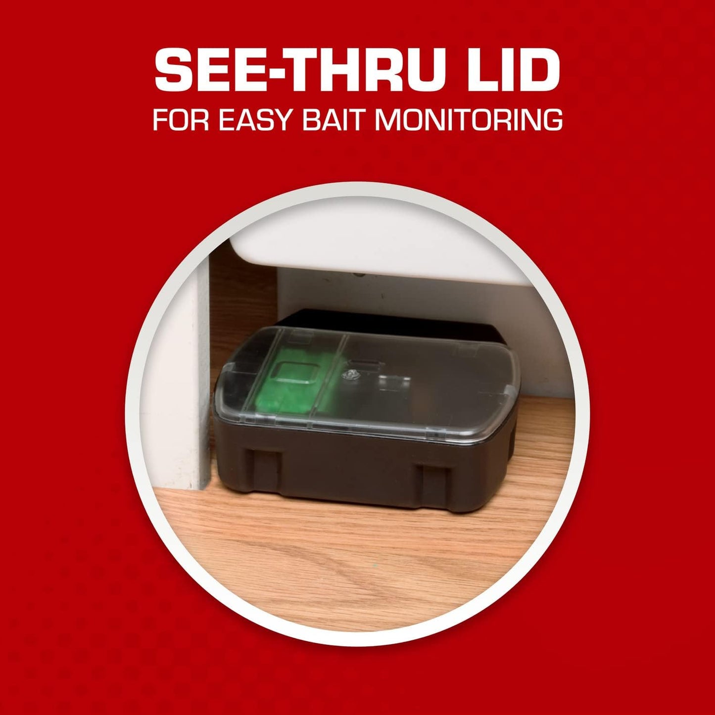 Tomcat Mouse Killer, Child and Dog Resistant Refillable Station — Weather-Resistant Indoor/Outdoor Bait Station with Clear Monitoring Lid, 1 Station and 16 Bait Blocks