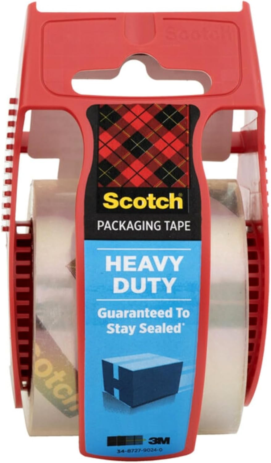 Scotch Heavy Duty Shipping Packing Tape, Clear, Holiday Shipping Supplies, 1.88 in. x 27.7 yd., 1 Tape Roll with Dispenser