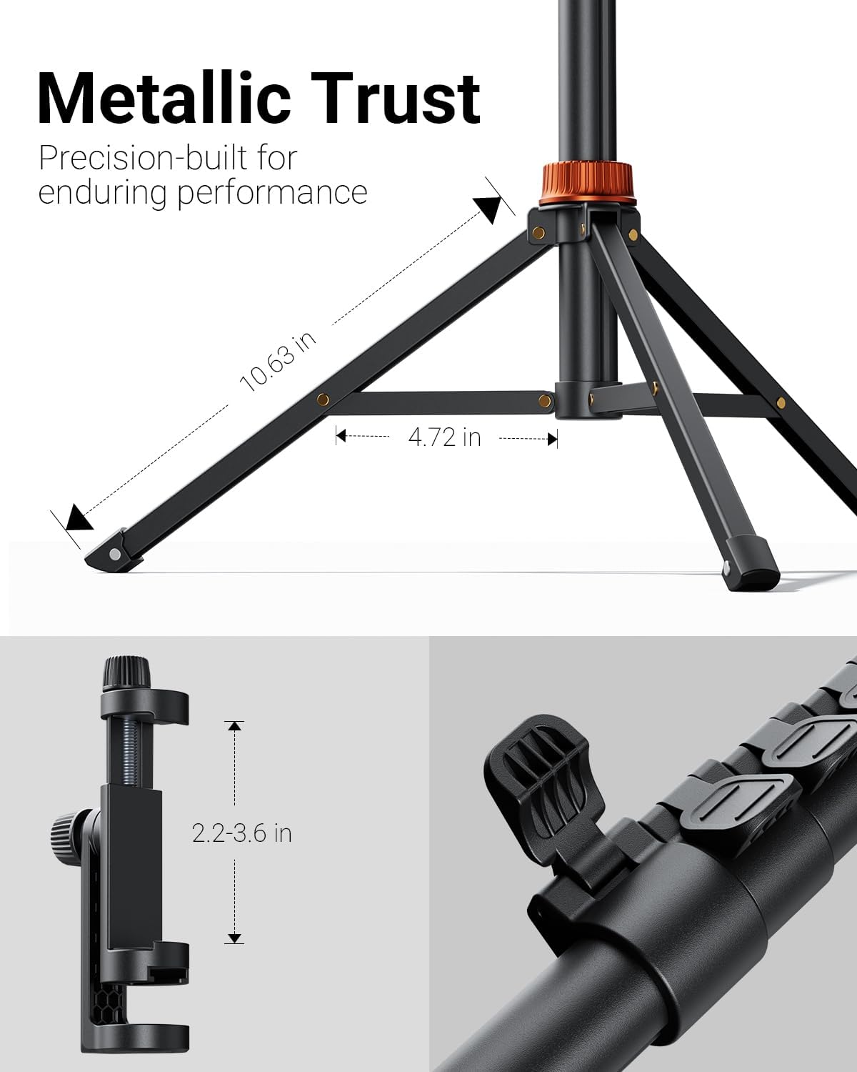 66" Phone Tripod, Tripod for iPhone with Remote & Ultimate Phone Mount, Extendable Selfie Stick Cell Phone Tripod Stand for Video Recording, Compatible for iPhone/Android/Camera, Light Stand