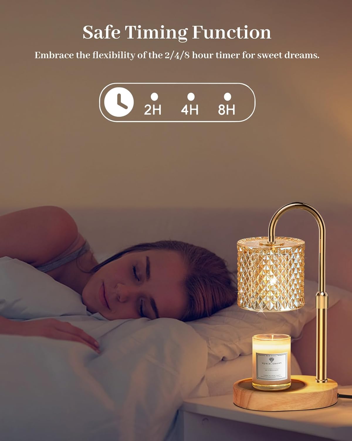 Candle Warmer Lamp with Timer Dimmer Adjustable Height for New Home Decor, Birthday Gifts for Women,Candle Warmer for Women Mom Mother's Day Gfit