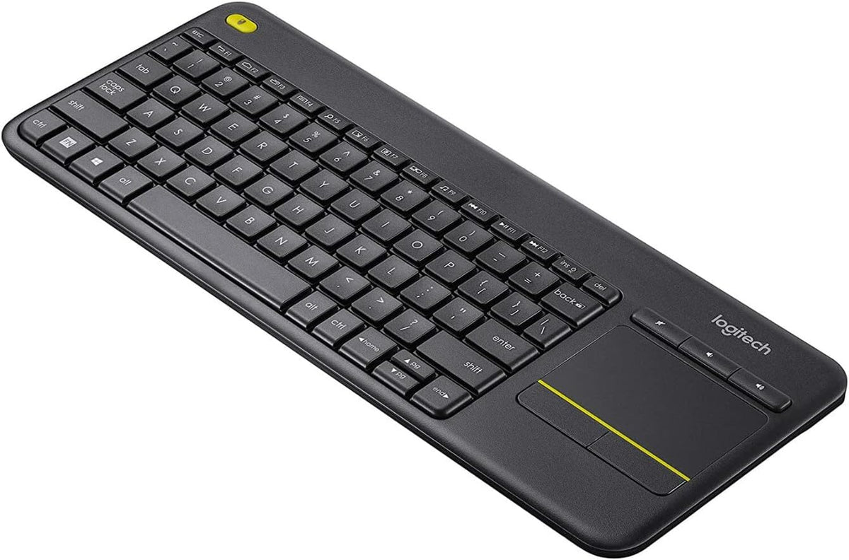 Logitech K400 Plus Wireless Touch TV Keyboard with Easy Media Control and Built-in Touchpad, HTPC Keyboard for PC-Connected TV, Windows, Android, ChromeOS, Laptop, Tablet - Black
