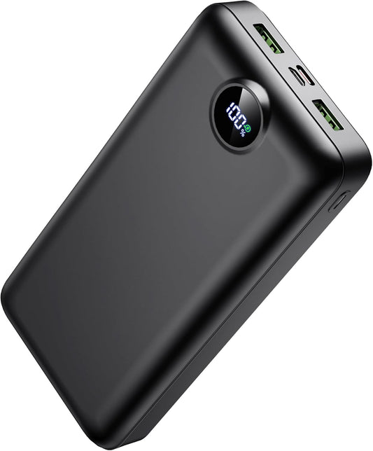 Portable Charger Power Bank 50000mAh 22.5W Fast Charging USB C Battery Bank External Battery Pack Digital Display Phone Charger with 3 Output & 2 Input for iPhone 17/16/15/14/13/12, Samsung etc Black