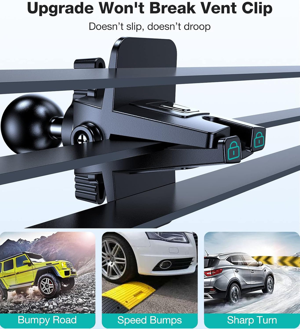 VICSEED [No.1 Powerful Suction] [Rally Racing-Grade Stability] Phone Holders for Your Car 2026 Upgraded Car Phone Holder Mount Truck Stand for Dashboard Windshield Vent for iPhone Samsung All Phones
