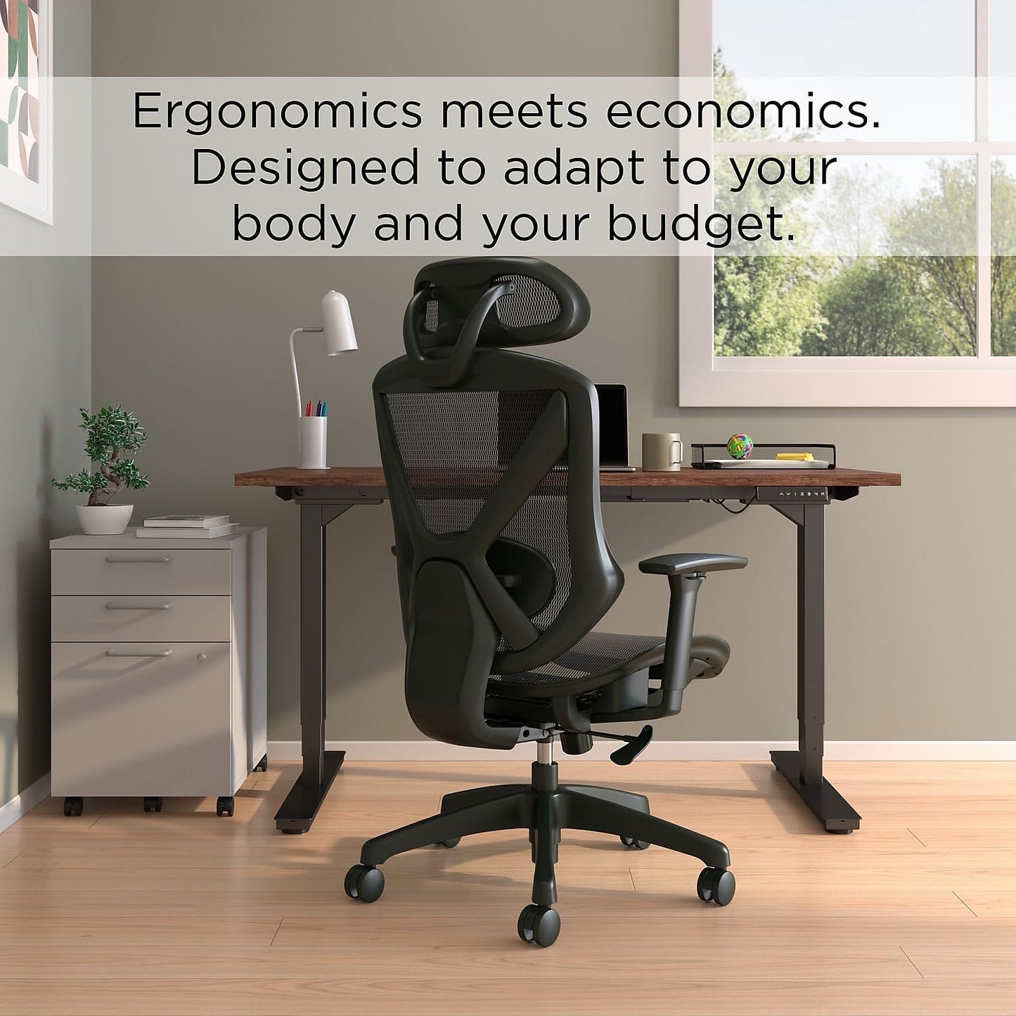 Staples Dexley Ergonomic Mesh Office Chair - Adjustable Height, Swivel Tilt, Lumbar Support, Black