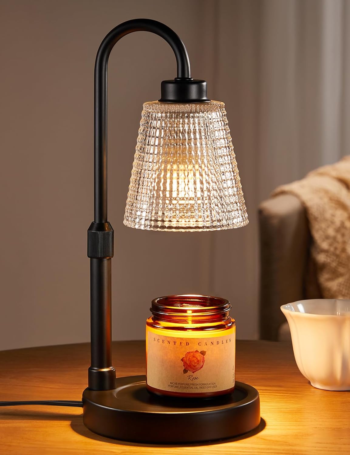 Candle Warmer Lamp with Timer, Dimmable Candle Warmer for Jar Candles, Height Adjustable Wax Melts Warmer, Birthday Gifts for Women Mom, House Warming Gifts New Home Decor