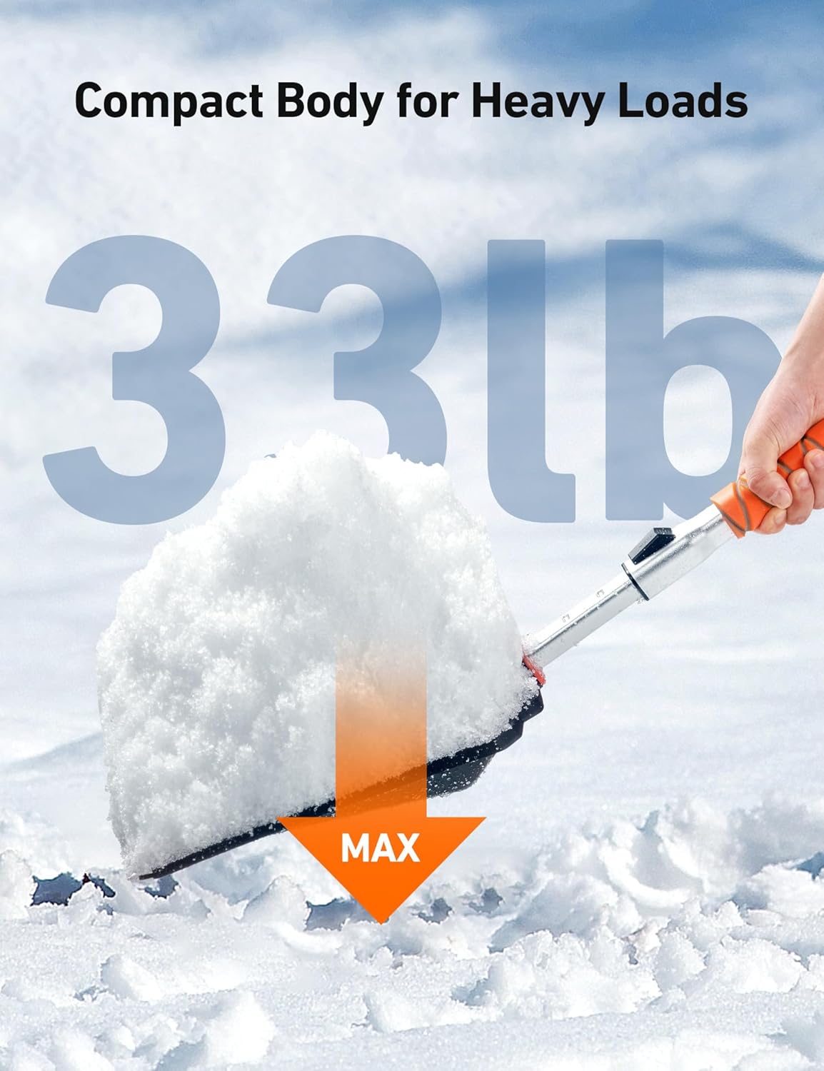 AstroAI Lightweight Snow Shovel for Car, Extendable Snow Shovel with Thickened Aluminum Handle and Blade, Portable and Multifunctional for Driveway, Cars, Snowmobiles, Camping and Emergency