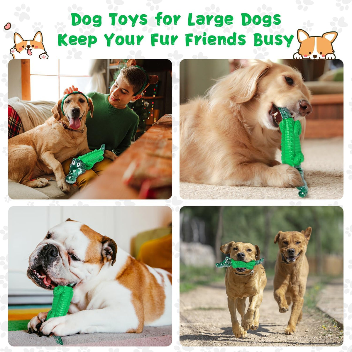 Dog Chew Toys for Aggressive Chewers -Indestructible Dog Toys for Large Dogs to Reduce Pet Anxiety and Boredom for Small, Medium, Large Breed