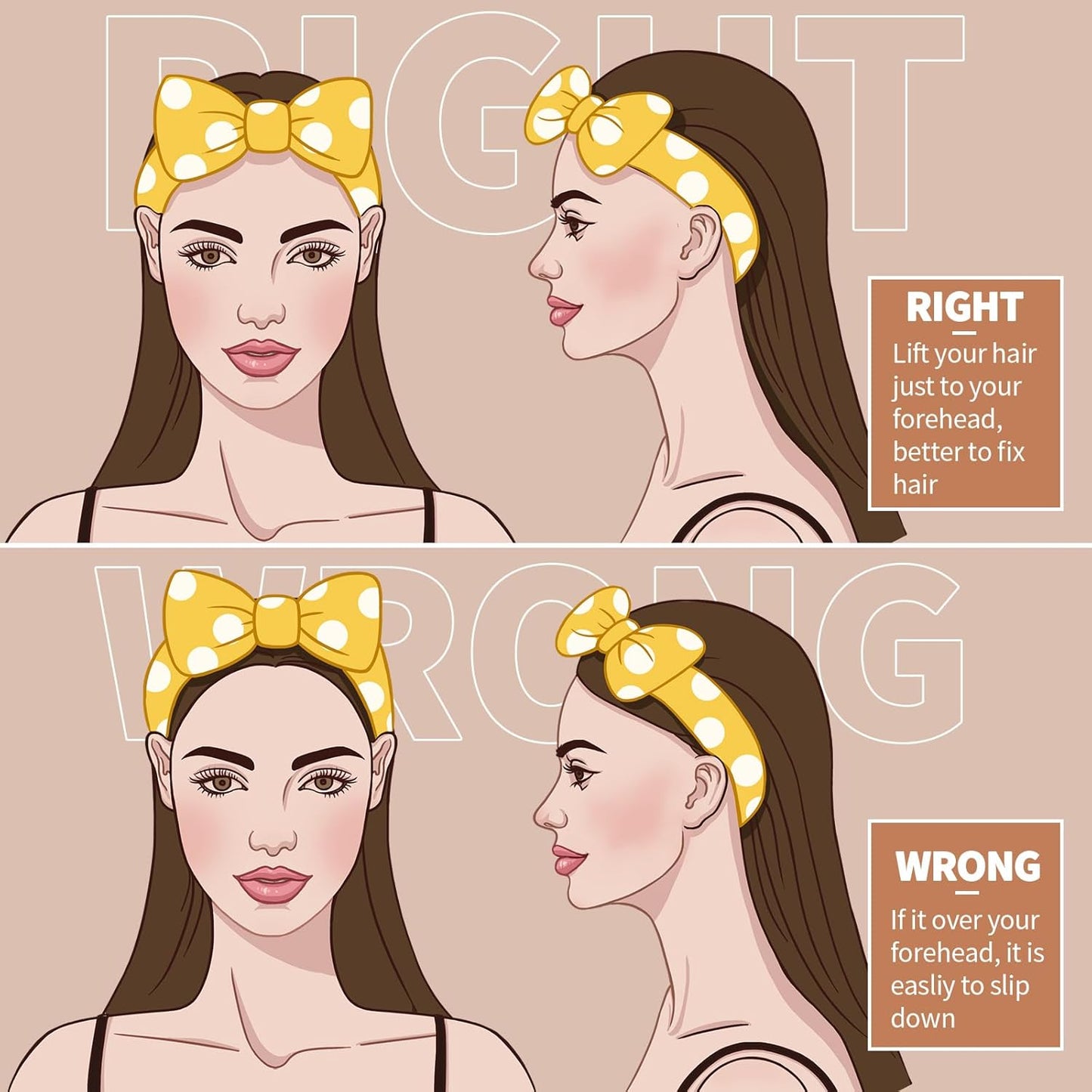 Teenitor 5pcs Makeup Headband with Removable Bow, Spa Headband for Washing Face for Teen Girls Women, Christmas Gifts Basket for Teens Girls Party, Skin Care Hairband
