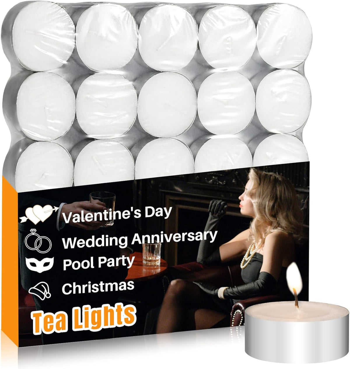 Tealight Candles - Tea Lights Candles Unscented Tea Tree Lights Mini Votive with Cotton Wick for Decorating Home, Pool, Shabbat, Wedding, Emergencies, Parties, Spas
