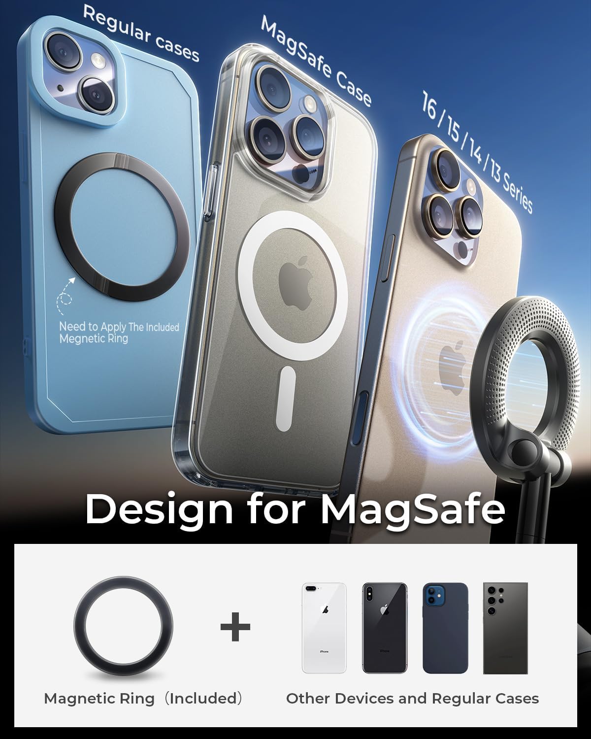 MRGLAS 2026 Upgraded Phone Holders for Your Car, Magsafe Car Mount Ultra Magnetic, 360° Adjustable Vacuum Suction Car Phone Mount, Car Truck Accessories for Men Women for iPhone 17 Pro Max Car Dash