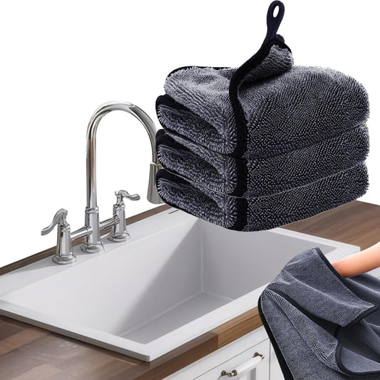 Shiny Bath Wipes Cleaning Cloths,3pcs Shiny Bath Drying Towels,Shower Doors Drying Towels,16*16" Streak Free Glass Window Car Mirror Super Absorben Microfiber Cleaning Cloths (3pcs grey 16*16″)
