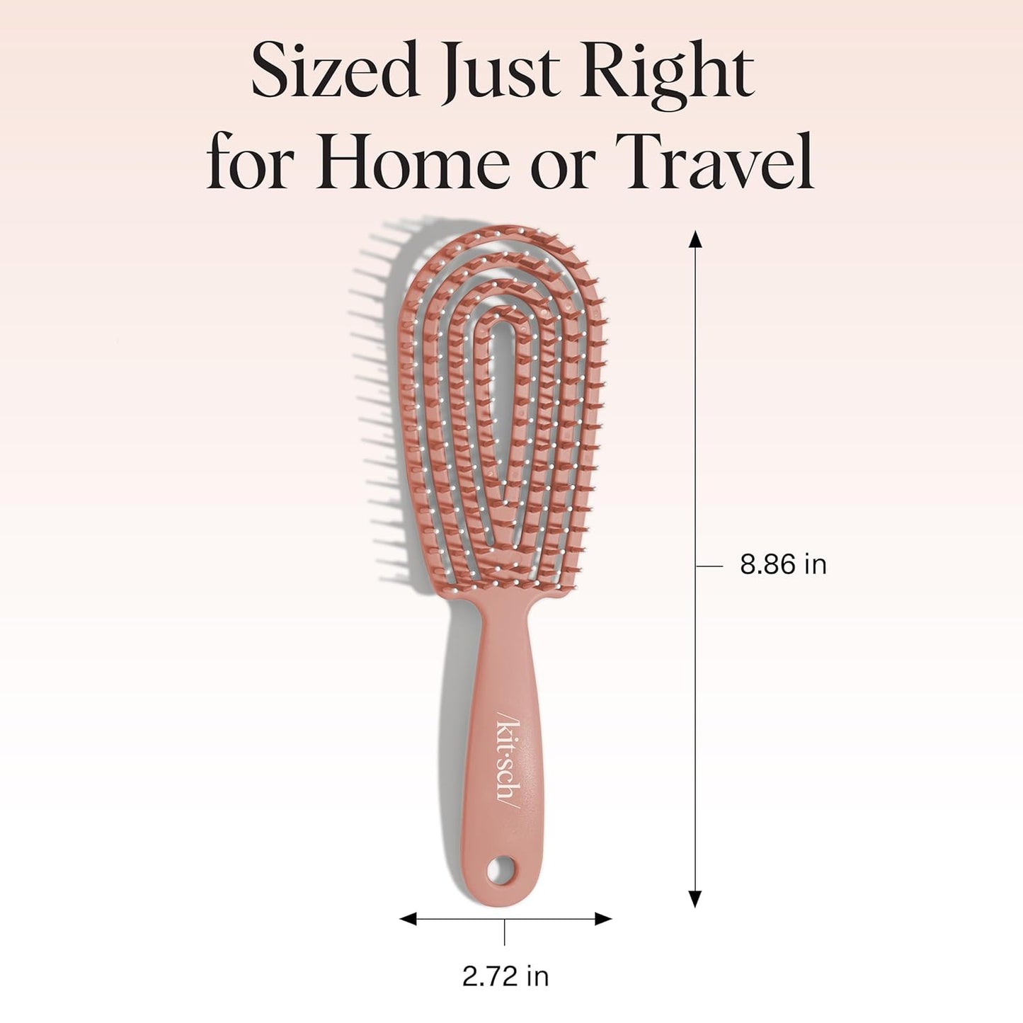 Kitsch Detangler Brush – Flexible Curly Hair Brush for Women, Men & Kids | Detangling Hairbrush with Bendable Frame and Ultra-Smooth Bristles for Wet or Dry Strands - Terracotta