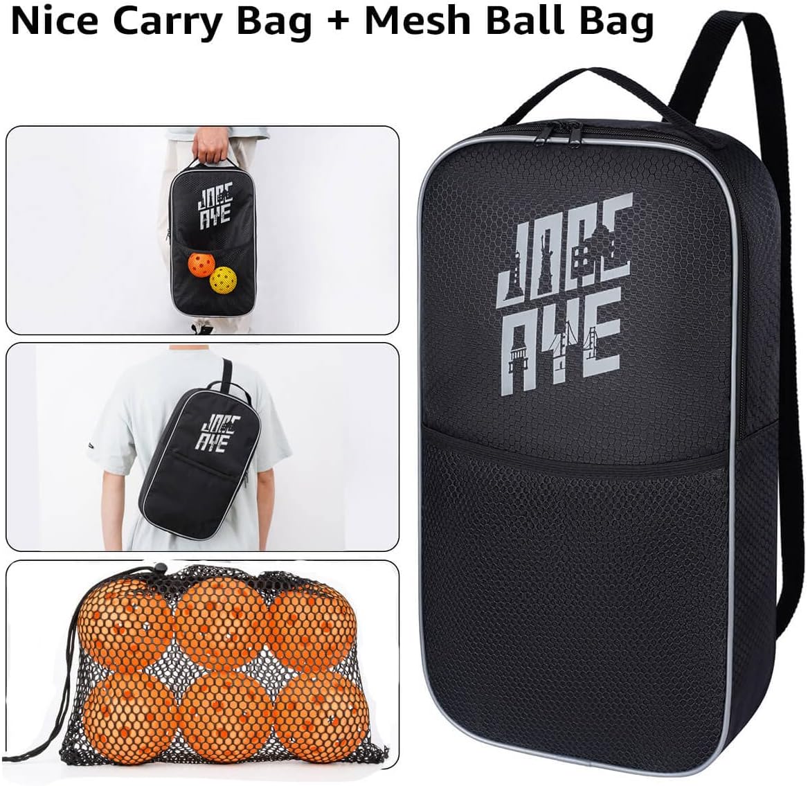 Pickleball-Paddles-Set of 4 or 2 Rackets by JoncAye, USAPA Approved Pickle-Ball Equipment with Balls, Bag, Accessories, Fiberglass Graphite Pickleball Racquet Set for Men, Women