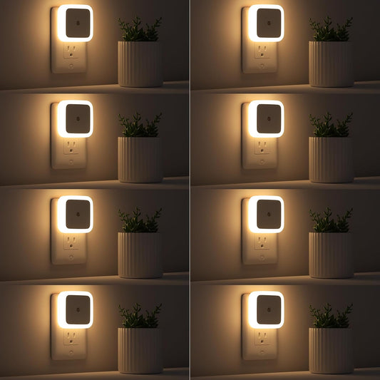 Sujeet Night Light, Night Lights Plug into Wall 8-Pack, Nightlight Plug in Night Light, Dusk to Dawn Night Lamp Led (Warm White)