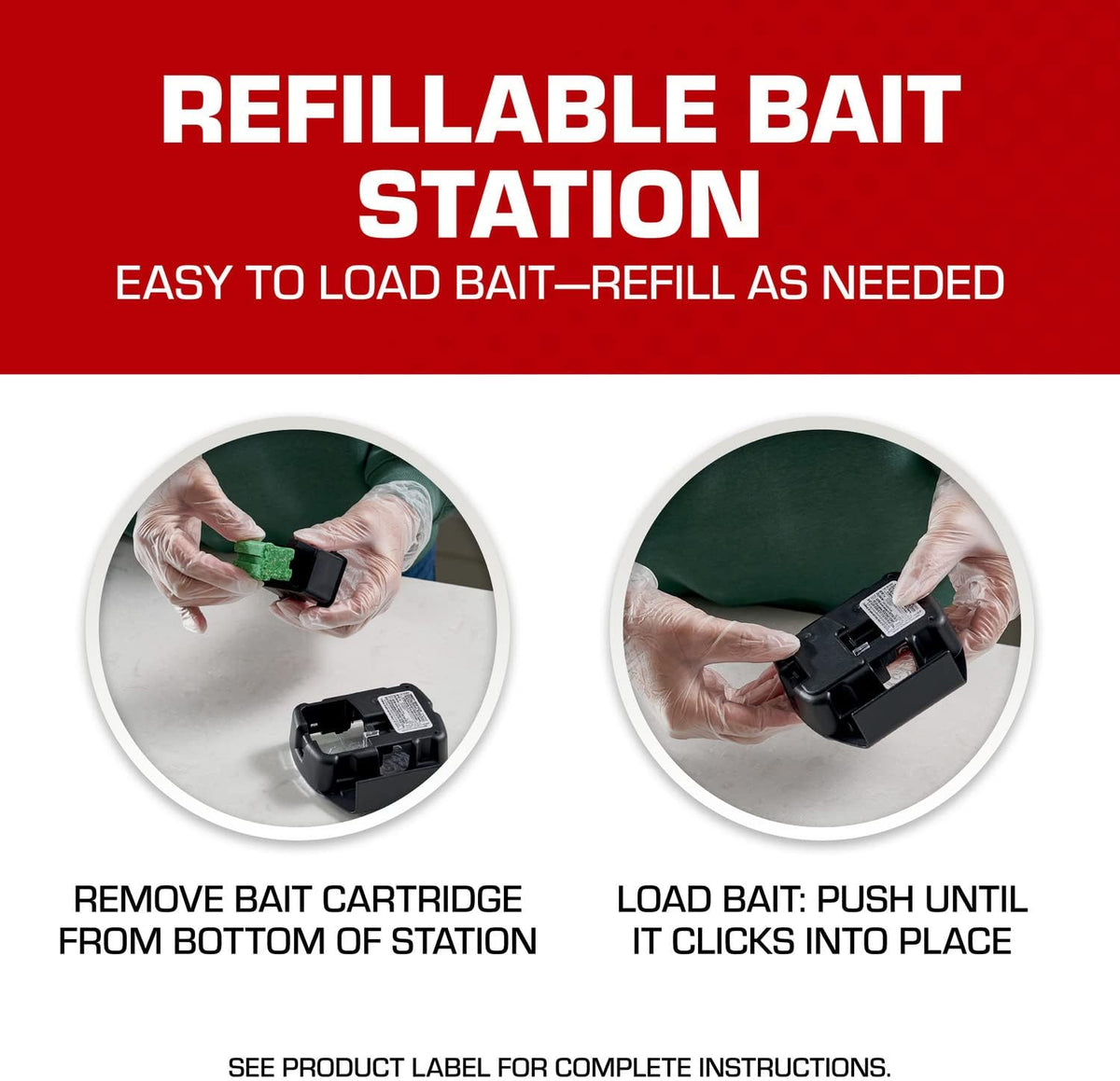 Tomcat Mouse Killer, Child and Dog Resistant Refillable Station — Weather-Resistant Indoor/Outdoor Bait Station with Clear Monitoring Lid, 1 Station and 16 Bait Blocks