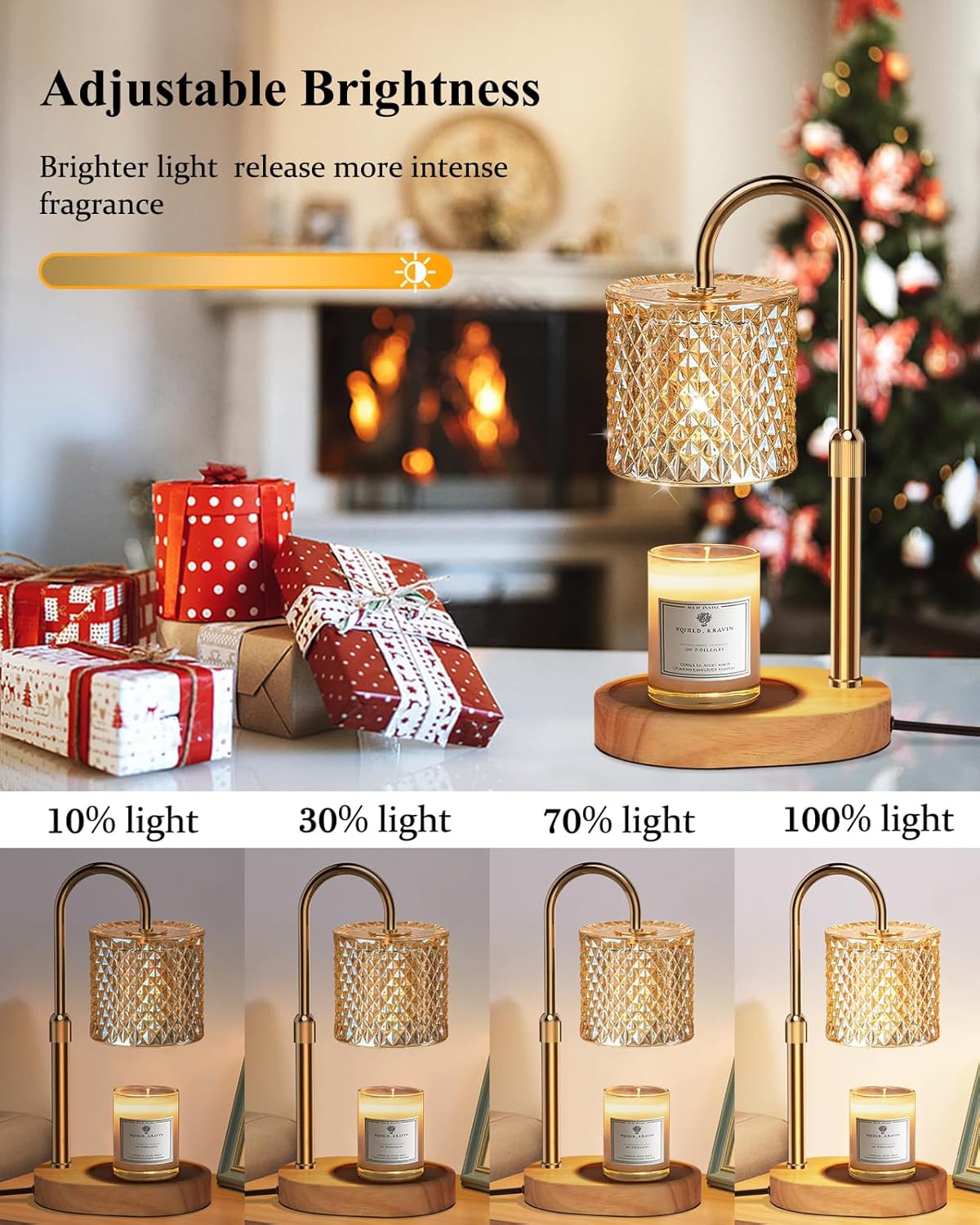 Candle Warmer Lamp with Timer Dimmer Adjustable Height for New Home Decor, Birthday Gifts for Women,Candle Warmer for Women Mom Mother's Day Gfit