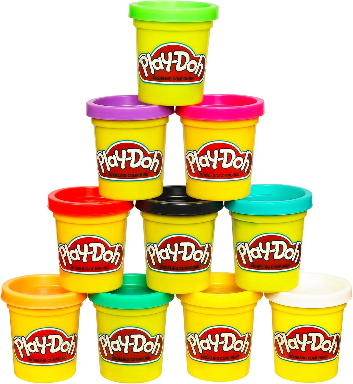 Play Doh Modeling Compound 10-Pack Case of Assorted Colors, Non-Toxic 2 oz. Cans, Back to School Gifts, Prizes, & Party Favors, Preschool Toys for Kids, Ages 2+