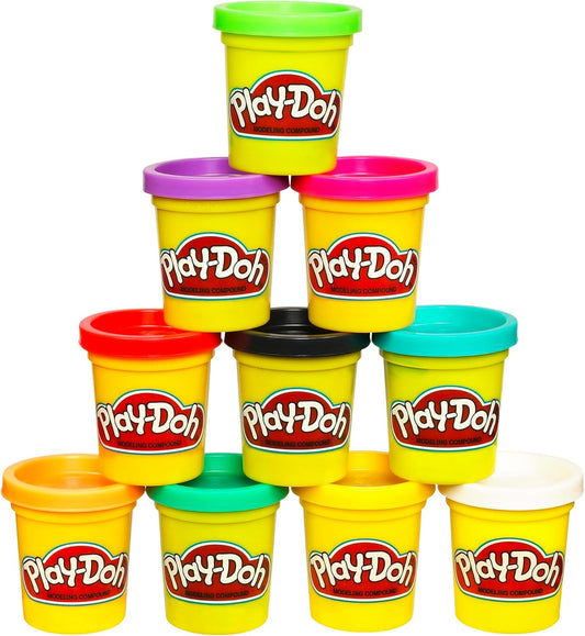 Play Doh Modeling Compound 10-Pack Case of Assorted Colors, Non-Toxic 2 oz. Cans, Back to School Gifts, Prizes, & Party Favors, Preschool Toys for Kids, Ages 2+