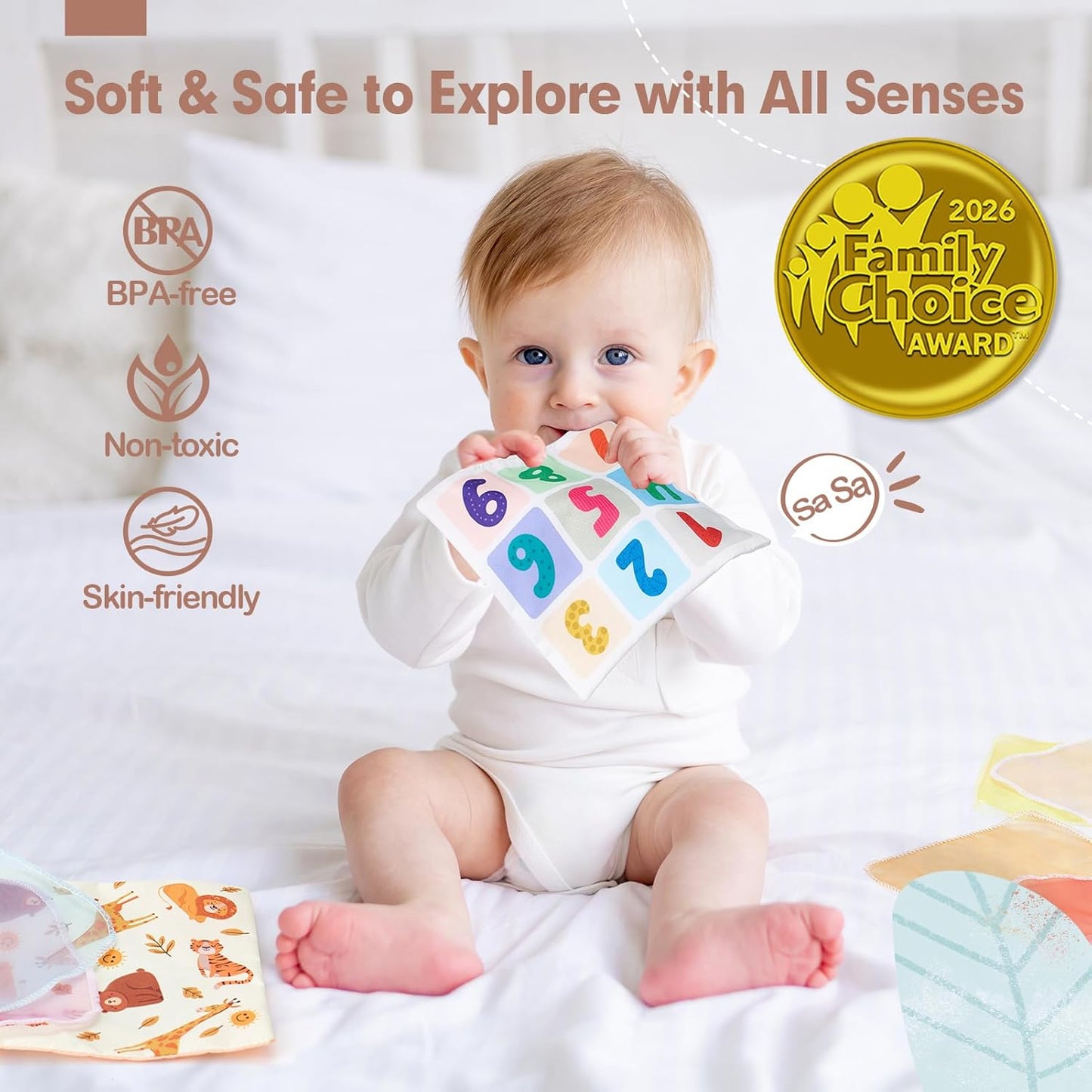 hahaland Baby Tissue Box Toy - Baby Toys 6-12 Months Stocking Stuffers for Babies Montessori Toys for 6 Month Old Must Haves - Boy Girl Shower Gifts 6 9 12 18 Months Old Sensory Pulling Play Scarf Toy