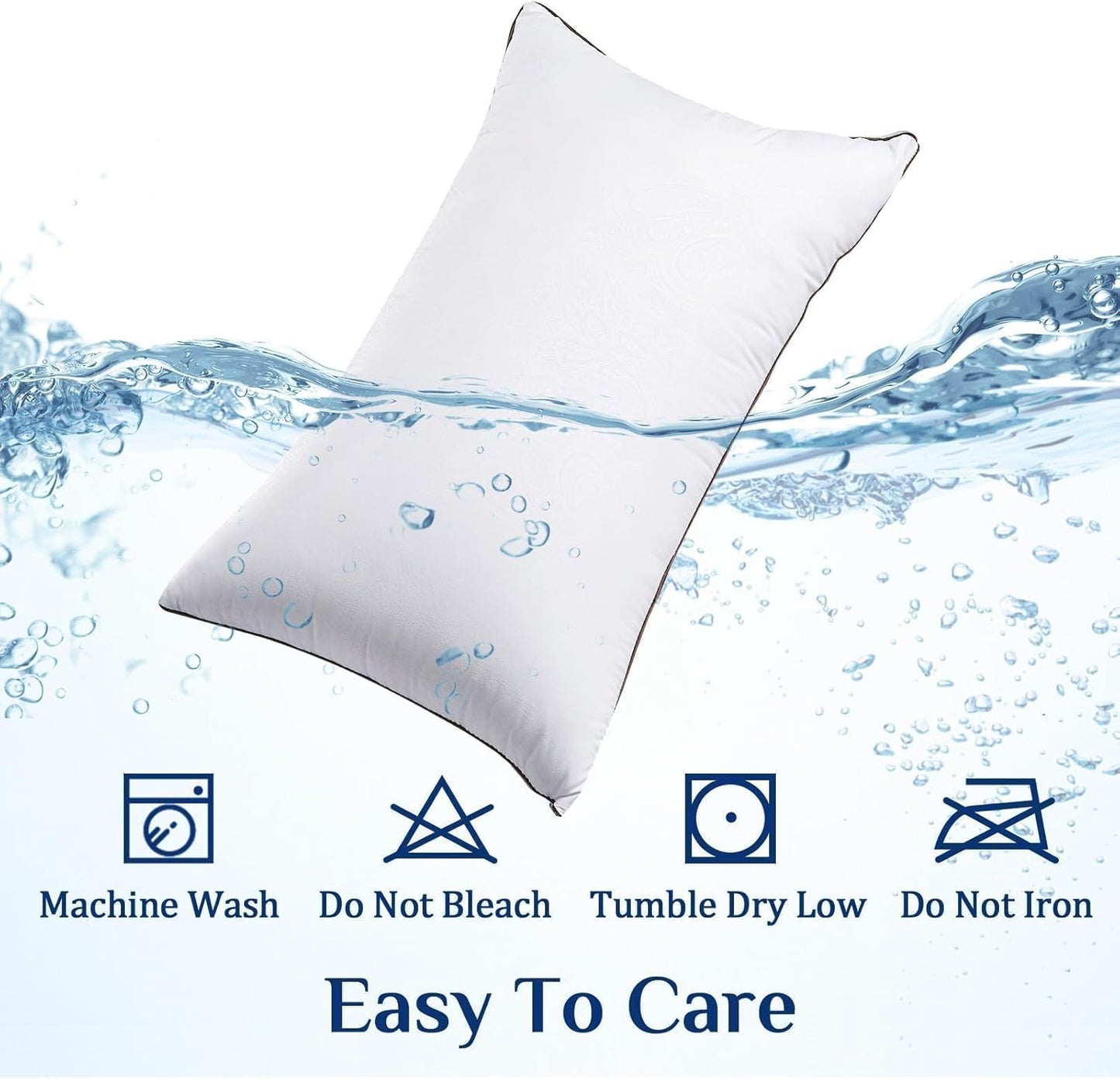 JOLLYVOGUE Standard Pillows Set of 2, Cooling and Supportive Pillows Full Size Set of 2 for Side and Back Sleepers, Down Alternative Hotel Collection Sleeping Pillow