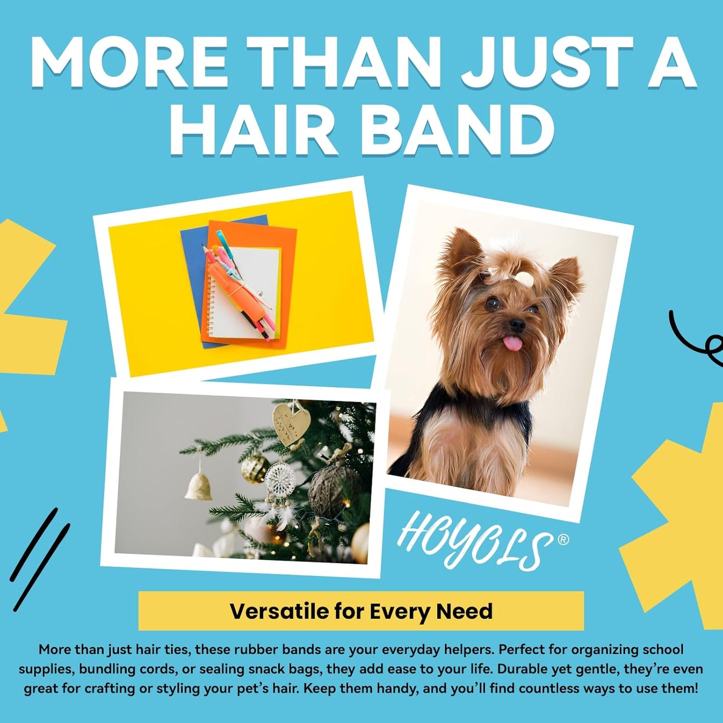 HOYOLS Clear Elastic Hair Rubber Bands, 1500pcs Mini Small Clear Ponytail Elastics Holders for Blond Kids Girls Hair No Crease Damage No Hurt 1 Inch TPU