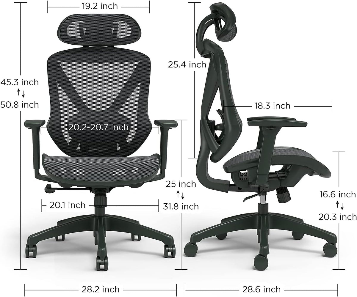 Staples Dexley Ergonomic Mesh Office Chair - Adjustable Height, Swivel Tilt, Lumbar Support, Black