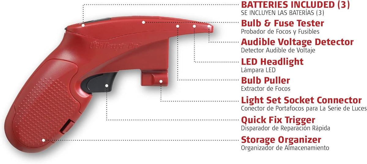 LightKeeper Pro Quick Fix Incandescent Holiday Light Set Repair Tool | UL Listed (#230566)
