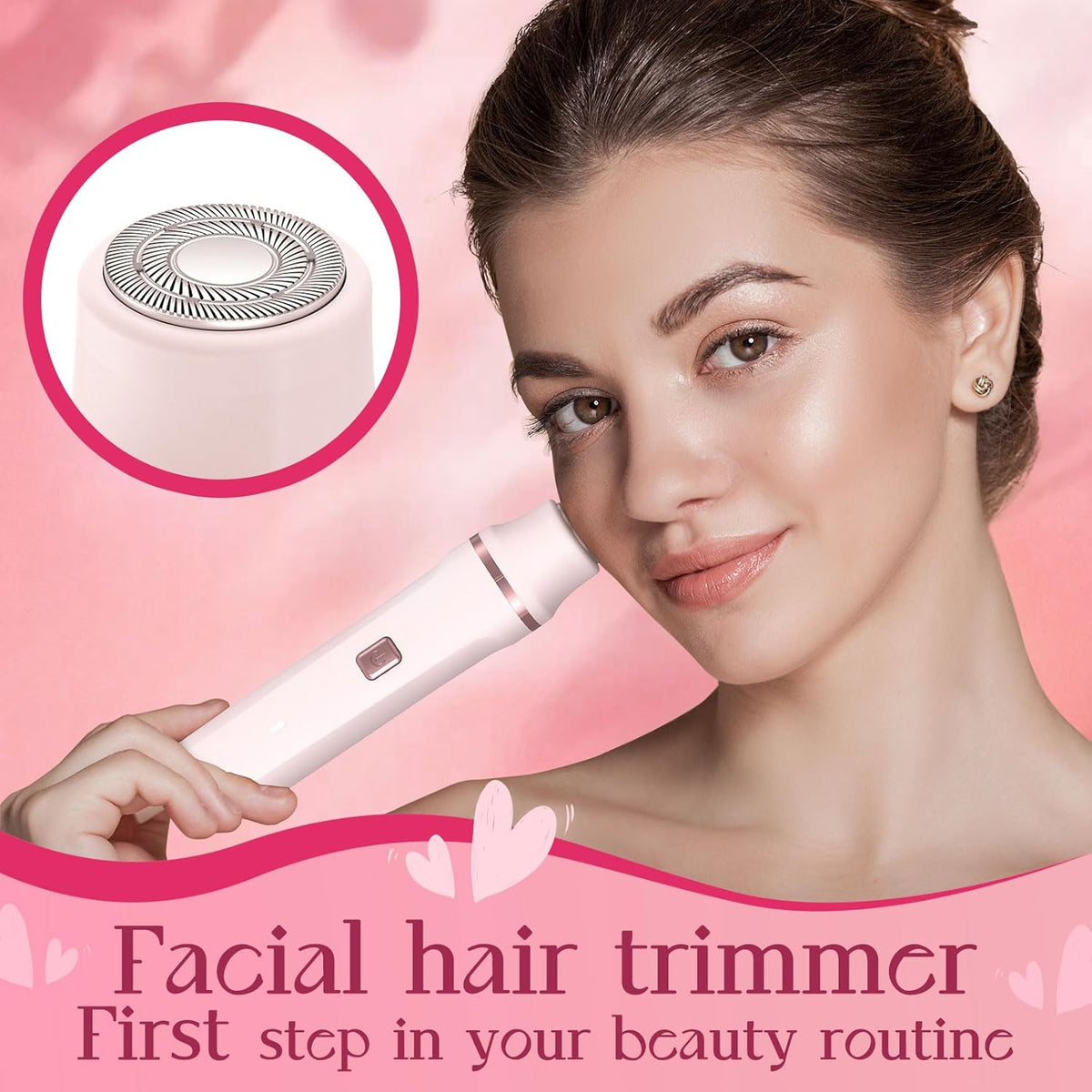 Bikini Trimmer for Women - Painless Electric Razors for Silk Skin,Cordless Body Shaver for Trip,Replaceable Lady Facial Razor, IPX7 Waterproof&Easy Cleaning, Ceramic Blade, Gifts for Her