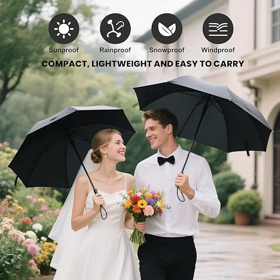MRTLLOA 42/49 Inch Compact Windproof Travel Umbrella for Rain, Lightweight, Portable, Strong, Folding Umbrellas for Women and Men