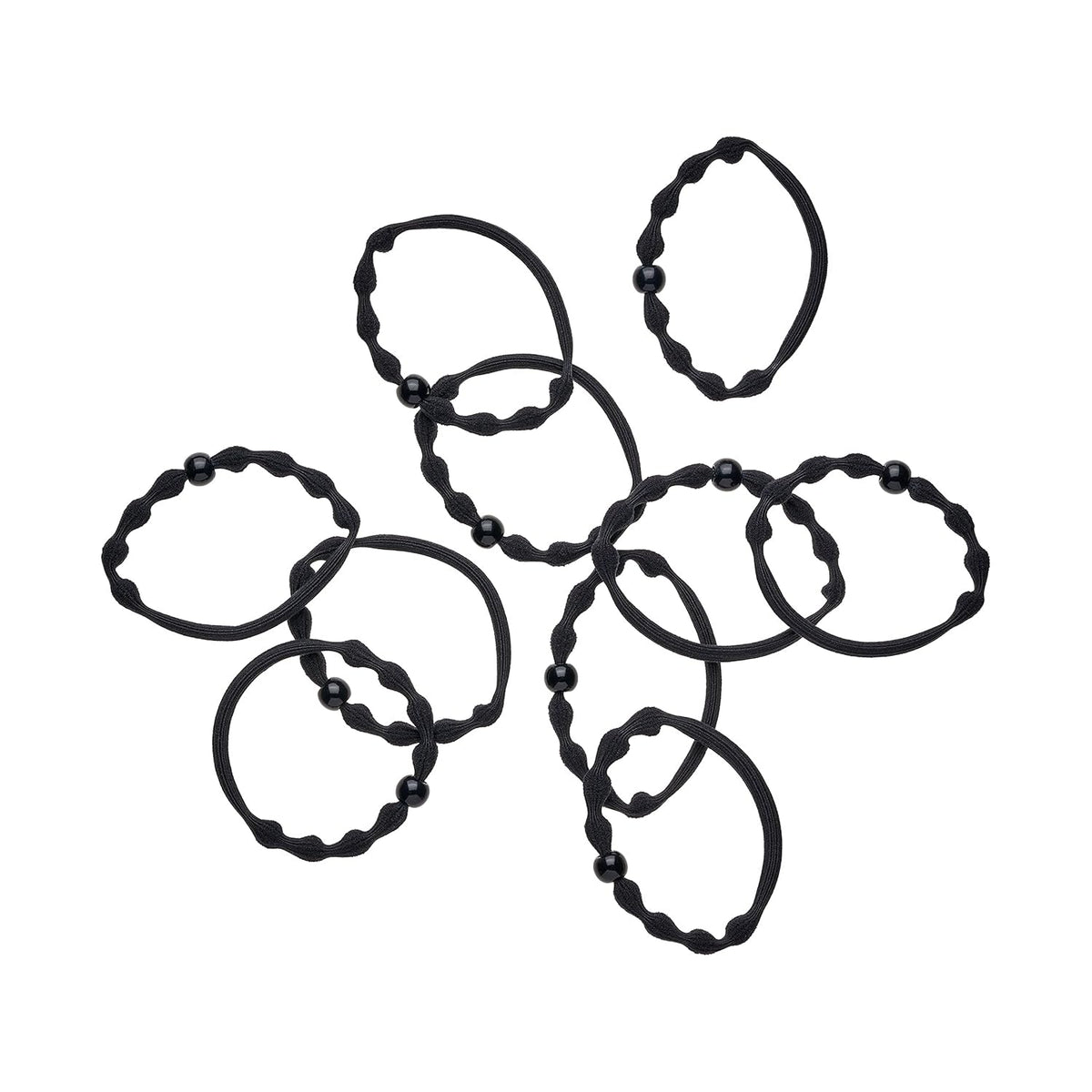 Goody Ouchless Forever Fine Hair Elastics - 10 Ct, Black, Damage-Free Bands, 3X Stronger Hair Ties, Retainable Shape, 16 Strand Inner Core, Hair Accessories for Women & Men